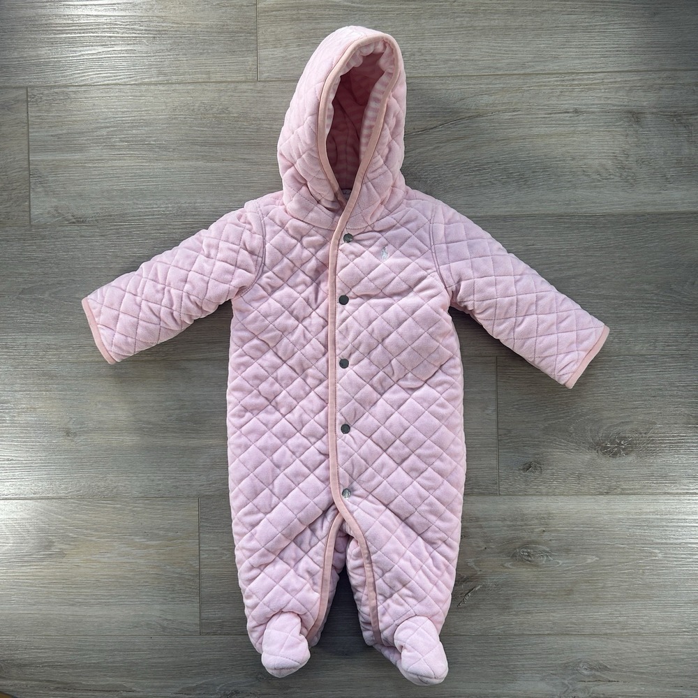 Ralph Lauren 6 Months Hooded Quilted Barn Bunting 1 Piece Snowsuit Insulated